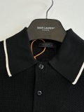 Prada 26SS Fashion Versatile Logo Jacquard Mesh Knitted Short Sleeve Polo Shirt