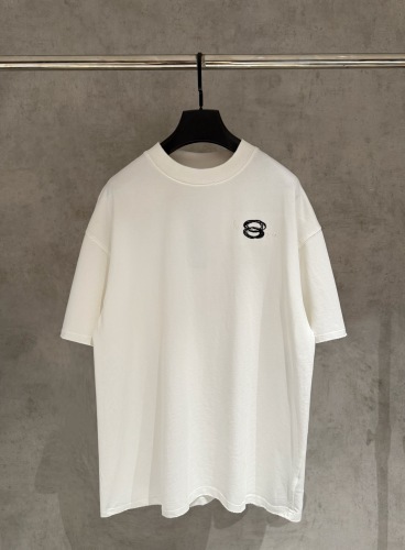 Balenciaga Fashion Embroidered Logo Short Sleeve Couple Versatile Loose T-shirt