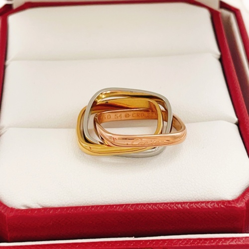 Cartier Couple Classic Fashion Versatile Color Blocked Square Ring