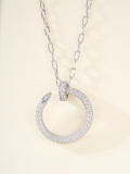 Cartier Classic Fashion Versatile Nail Full Diamond Necklace 70 CM