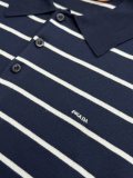 Prada Classic Embroidered Logo Striped Short Sleeve Knitted Polo Collar