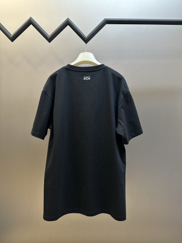 Loewe Fashion Toothbrush Embroidered Logo Little Monster Short Sleeve Couple Versatile Casual T-shirt