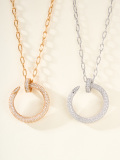 Cartier Classic Fashion Versatile Nail Full Diamond Necklace 70 CM