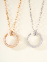 Cartier Classic Fashion Versatile Nail Full Diamond Necklace 70 CM