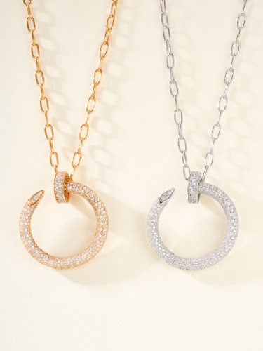 Cartier Classic Fashion Versatile Nail Full Diamond Necklace 70 CM