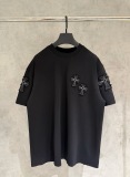 Chrome Hearts Fashion Embroidered Cross Short Sleeve Couple Versatile Loose T-shirt