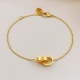 Cartier Classic Fashion Versatile Gold Double Loop Buckle Bracelet