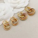 Cartier Classic Fashion Versatile Three Color Diamond Set Round Earrings