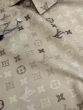 Louis Vuitton Fashion Full Logo Short Sleeve Shirt Couple Versatile Casual Shorts Set