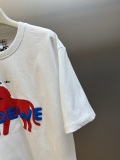 Loewe Fashion Toothbrush Embroidered Logo Little Monster Short Sleeve Couple Versatile Casual T-shirt
