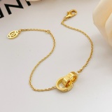 Cartier Classic Fashion Versatile Gold Double Loop Buckle Bracelet