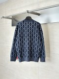 Dior 26SS Fashion Versatile Double Sided Grid Jacquard Knitted Cardigan Jacket