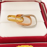 Cartier Couple Classic Fashion Versatile Color Blocked Square Ring