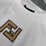 Fendi 26SS Fashion Embroidery FF T-shirt Unisex Casual 7A Antibacterial Short Sleeve