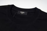 Fendi Fashion Personalized Embroidery Dog Round Neck T-shirt Unisex Casual Loose Short Sleeve