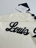 Louis Vuitton 26SS Fashion Contrast Logo Jacquard Knitted Round Neck Short Sleeve