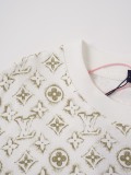 Louis Vuitton Classic Full Logo Printed Round Neck T-shirt Unisex Casual Loose Short Sleeve