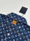 Louis Vuitton 26SS High Street Embroidered Flower Short Sleeve Denim Shirt Couple Casual Versatile Denim Shorts Set