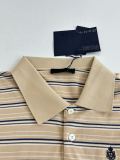 Prada 26SS Fashion Embroidered Logo Striped Casual Versatile Long Sleeve Polo Shirt