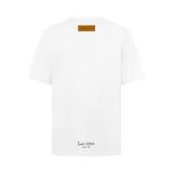 Louis Vuitton Fashion Personalized Embroidered Logo Round Neck T-shirt Unisex Casual Loose Short Sleeve