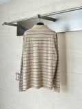Prada 26SS Fashion Embroidered Logo Striped Casual Versatile Long Sleeve Polo Shirt
