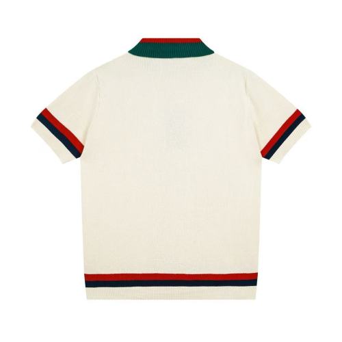 Gucci Fashion Embroidery Double G Knitted Collar Short Sleeve Polo Shirt