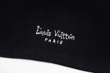 Louis Vuitton Fashion Personalized Embroidered Logo Round Neck T-shirt Unisex Casual Loose Short Sleeve