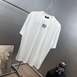 Fendi 26SS Fashion Embroidery FF T-shirt Unisex Casual 7A Antibacterial Short Sleeve