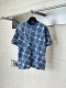 Louis Vuitton 26SS Fashion Contrast Logo Jacquard Knitted Round Neck Short Sleeve