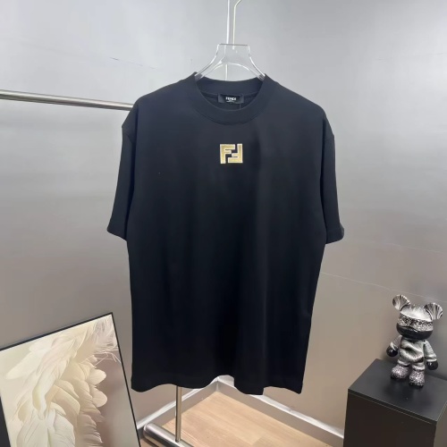 Fendi 26SS Fashion Embroidery FF T-shirt Unisex Casual 7A Antibacterial Short Sleeve