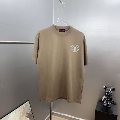 Gucci 26SS Fashion Embroidery GG T-shirt Unisex Casual 7A Antibacterial Short Sleeve