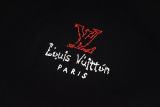 Louis Vuitton Fashion Personalized Embroidered Logo Round Neck T-shirt Unisex Casual Loose Short Sleeve