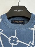 Louis Vuitton 26SS Fashion Contrast Logo Jacquard Knitted Round Neck Short Sleeve