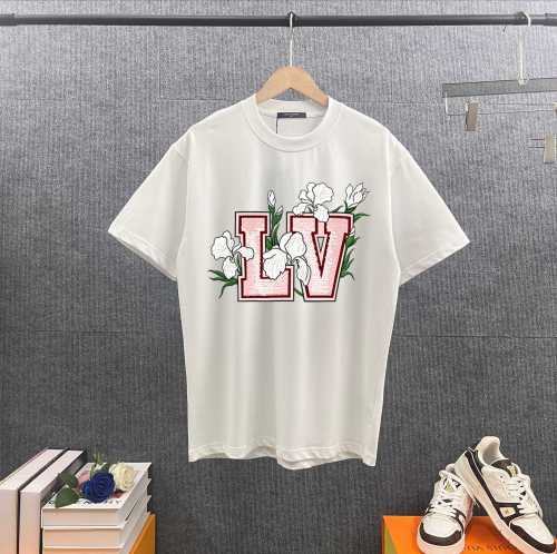 Louis Vuitton 26SS Fashion Logo Flower Printed T-shirt Unisex Casual Loose Short Sleeve