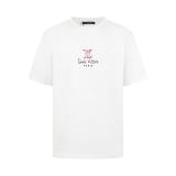 Louis Vuitton Fashion Personalized Embroidered Logo Round Neck T-shirt Unisex Casual Loose Short Sleeve