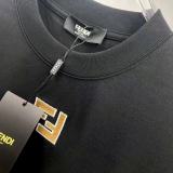 Fendi 26SS Fashion Embroidery FF T-shirt Unisex Casual 7A Antibacterial Short Sleeve