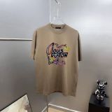 Louis Vuitton 26SS Fashion Logo Printed T-shirt Unisex Casual 7A Antibacterial Short Sleeve