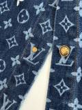 Louis Vuitton 26SS High Street Embroidered Flower Short Sleeve Denim Shirt Couple Casual Versatile Denim Shorts Set