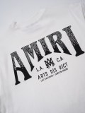 Amiri Fashion Hot Diamond Logo Round Neck T-shirt Unisex Casual Loose Short Sleeve