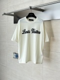 Louis Vuitton 26SS Fashion Contrast Logo Jacquard Knitted Round Neck Short Sleeve