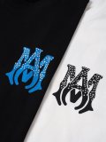Amiri Fashion Hot Diamond Logo Round Neck T-shirt Unisex Casual Loose Short Sleeve