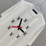 Louis Vuitton Classic Logo Clock Printed T-shirt Unisex Casual Loose Short Sleeve