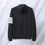 Thom Browne Couple Classic Four Bar Stripe Thin Sunscreen Coat