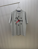 Louis Vuitton Classic Logo Clock Printed T-shirt Unisex Casual Loose Short Sleeve