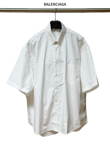 Balenciaga Coupe Classic Logo Printed Oversize Short Sleeve Shirt