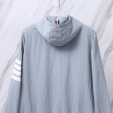 Thom Browne Couple Classic Four Bar Stripe Thin Sunscreen Coat