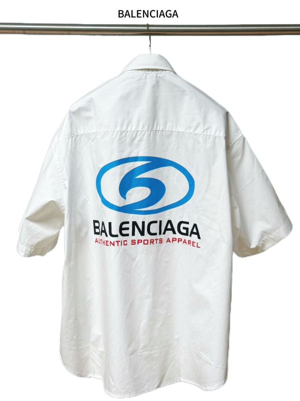 Balenciaga Coupe Classic Logo Printed Oversize Short Sleeve Shirt