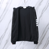 Thom Browne Couple Classic Four Bar Stripe Thin Sunscreen Coat
