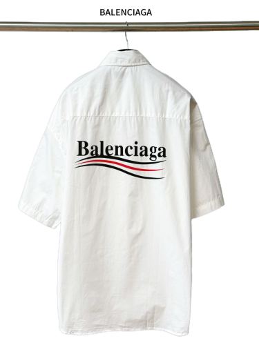 Balenciaga Coupe Classic Cola Logo Printed Oversize Short Sleeve Shirt