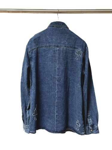 Chrome Hearts high street patch cross washed denim jacket